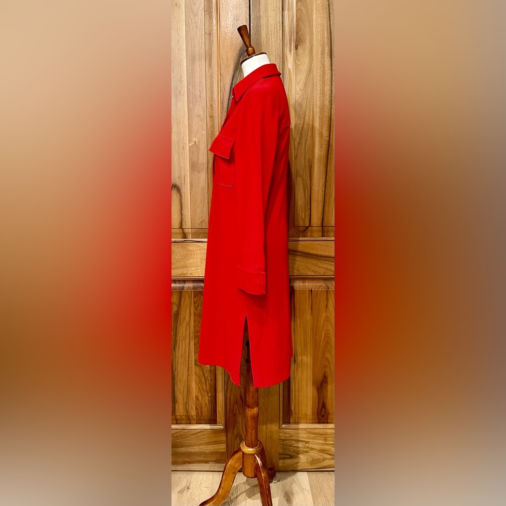 Linda Allard - Tracy Ellen - Vivid Red Jersey Knit Long-Sleeve Dress - EUC - 4 - Picture 2 of 13